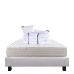 Luxury Literie Conjunto Colchão 140x200 cm Dreamlux 26 cm + Sommier Cinzento ep20cm + 2 Almofadas + Edredom