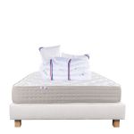 Luxury Literie Conjunto Colchão 160x200 cm Dreamlux 26 cm + Sommier Bege ep20cm + 2 Almofadas + Edredom