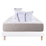 Luxury Literie Conjunto Colchão 160x200 cm Dreamlux 26 cm + Sommier Branco Ep 13cm + 2 Almofadas + Edredom