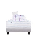 Luxury Literie Conjunto Colchão 90x190 cm Thermotec 24 cm + Sommier Cinzento ep20cm + Almofada + Edredom