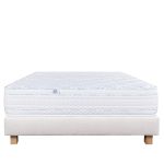 Luxury Literie Conjunto Colchão 160x200 cm Thermotec 24 cm Espuma de Memória, + Sommier Bege ep20cm