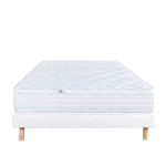 Luxury Literie Conjunto Colchão 160x200 cm Thermotec 24 cm Espuma de Memória, + Sommier Branco Ep 13cm