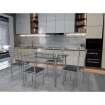 Ideia Home Design Conjunto Mesa e 4 Cadeiras Tania (Cinza)