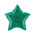 Balloons' Universe Balão Estrela de 48cm Boas Festas + Azevinho : Enchimento - Vazio