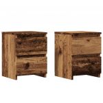 vidaXL Mesas de Cabeceira 2 Peças 30x30x40cm Derivados Madeira Madeira Velha - 3129824378