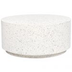 Beliani Mesa de Centro Branca Creme Terrazzo Fibra Vidro Resistente a Manchas Ferrugem Água e Vento Boho Moderno