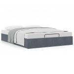 vidaXL Estrutura de Cama Otomana sem Colchão 140x190cm Cinzento Escuro - 1595289761