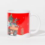 Caneca Feliz Natal Pai Natal Na Carrinha