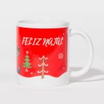 Caneca Feliz Natal Pai Natal e Rena