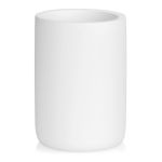 Andrea House Copo para Escovas de Dentes de Poliresina Branco Mate ø7x10cm