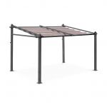Sweeek Pérgola 3x4m de Alumínio de com Cobertura Deslizante Taupe