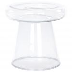 Beliani Mesa Lateral em Vidro Transparente Peça de Decoração de Destaque Mesa de Apoio Sala de Estar