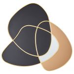 Beliani Espelho de Parede Preto 99 x 89 cm com Forma Irregular