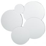 Beliani Espelho de Parede Prateado 80 x 82 cm com Forma Geométrica Circular