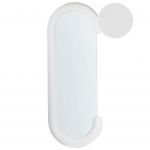 Beliani Espelho de Parede 54 x 158 cm com Moldura em Mdf Estofado em Veludo Branco com Forma de C