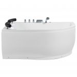Beliani Banheira de Hidromassagem em Acrílico Sanitário Branco 158 x 113 cm com Iluminação led Versão à Direita