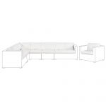 Beliani Conjunto de Capas de Almofada Branco-creme em Tecido para Móveis de Jardim Xxl Removíveis Material Resistente e Durável Anti Uv