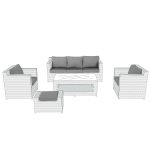 Beliani Conjunto de Capas de Almofadas Cinzento Resistente à Água Estilo Minimalista