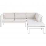 Beliani Conjunto de Capas de Almofada para Conjunto de Jardim em Poliéster Branco Creme Repelente à Água com Proteção Uv e com Fecho