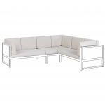 Beliani Conjunto de Capas Brancas Creme de Almofadas de Assento e Encosto para Conjunto de Jardim com Resistência Aos Uv e Zipper