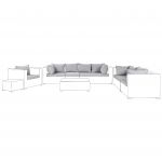 Beliani Conjunto de Capas de Almofadas de Exterior em Tecido Cinzento, Conjunto de Jardim, Jardim, Resistente a Uv