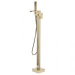 Beliani Torneira de Banho Independente Cromada Dourada 118 cm de Design Modernos
