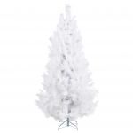 Beliani Árvore de Natal Artificial Branca 180 cm com Base de Metal Tradicional Decoração Tradicional de Inverno