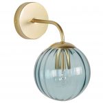 Beliani Candeeiro de Parede em Metal Azul 28 cm com Abajur Redondo para Quarto Ou Sala Retro