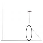 Beliani Candeeiro Pendente led em Metal Preto Luz Peça Suspensa de Estilo Moderno Iluminação de Destaque