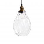 Beliani Candeeiro Suspenso com Abajur em Vidro Transparente e Metal Ideal Ou de Jantar