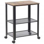 Beliani Carrinho de Cozinha em Madeira de Pinho e Mdf Preto 40 x 50 x 86 cm com 2 Prateleiras e Rodas