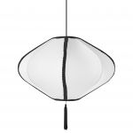 Beliani Candeeiro Pendente com Abajur em Nylon Branco Estilo Moderno para Salas de Estar e de Jantar