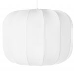 Beliani Candeeiro Suspenso com Abajur em Nylon Branco Iluminação para