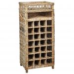 Beliani Garrafeira em Rattan Natural 51 x 112 cm com 28 Espaços Feita em Metal e Madeira com Alças de Estilo Boho