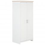 Beliani Guarda-roupa em Aglomerado Branco 180 cm Portas Articuladas e Prateleiras de Estilo Escandinavo