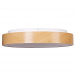 Beliani Candeeiro de Teto em Metal Castanho Claro Luzes LED Integradas Forma Redonda com Dimmer e Comando Remoto Iluminação Decorativa e