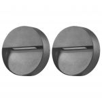 Beliani Conjunto de 2 Candeeiros de Parede LED para Exterior em Alumínio Preto com Vidro Redondo 15 cm Apliques Modernos para Jardim e Pátio