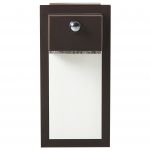 Beliani Candeeiro LED de Parede Exterior com Sensor de Movimento em Ferro e Vidro Preto Mate de Design Moderno