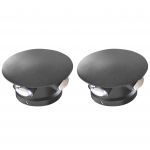 Beliani Conjunto de 2 Candeeiros de Parede LED Redondos para Exterior em Vidro e Alumínio Preto 10 cm Design Moderno Exterior Jardim Pátio
