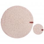 Beliani Conjunto de 12 Individuais e Bases para Copos em Juta Natural 35/10 cm Feitos à Mão para Cozinhas e Salas de Jantar Boho