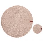 Beliani Conjunto de 12 Individuais e Bases para Copos em Juta Natural com 35 cm e 10 cm de Diâmetro Feitos à Mão Estilo Boho
