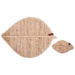 Beliani Conjunto de 12 Individuais e Bases para Copos em Juta Natural 30x40 cm e 10x15 cm Feitos à Mão para Sala de Jantar Ou Cozinha Boho