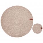 Beliani Conjunto de 12 Individuais e Bases de Copos Redondos em Fibra de Algas 35 cm e 10 cm Feitos à Mão Boho