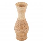 Beliani Vaso Decorativo em Rattan Natural 50 cm para Interior Ou Exterior de Estilo Boho Rústico