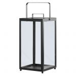 Beliani Lanterna de Ferro Preto 30 cm Castiçal Tipo Pilar Moderno Estilo Industrial Minimalista