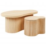 Beliani Conjunto de 2 Mesas de Centro em Rattan Natural Ou Quarto de Estilo Boho Moderno