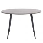 Beliani Mesa de Jantar com Efeito de Concreto Pernas de Metal Preto Redondo 120 cm Estilo Glamour Moderno