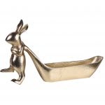 Beliani Decoração de Mesa em Metal Dourado para Talheres e Acessórios Design de Coelho