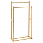 Beliani Toalheiro em Madeira de Bambu Clara 45 x 84 cm com 2 Braços para Casa de Banho de Estilo Minimalista