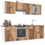 vidaXL 8 Peças Armário de Cozinha Conjunto Kalmar Madeira Velha - 1951561419